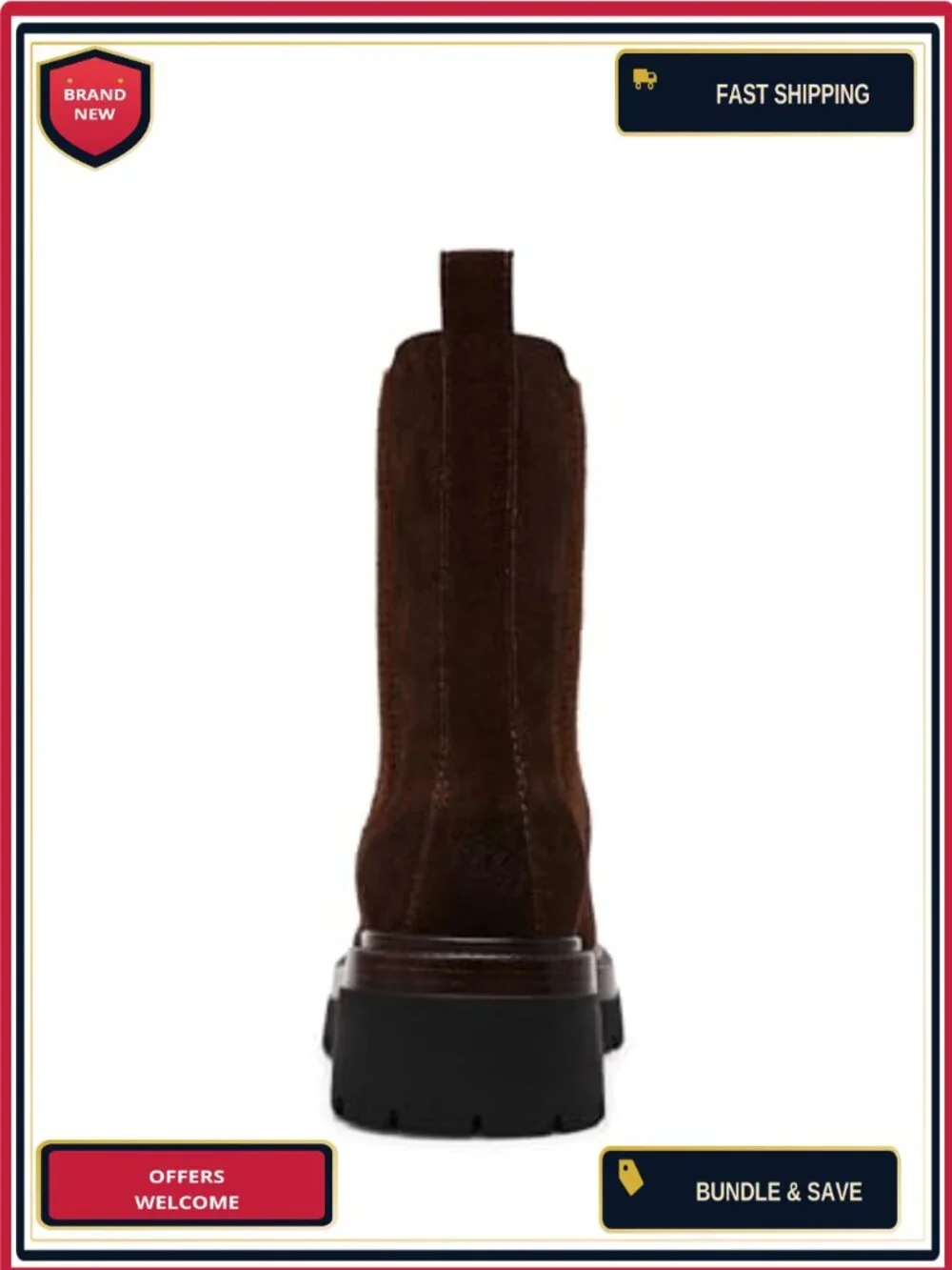 Steve Madden Blitzen Chelsea Ankle Bootie Suede Block Heel Pull-On Round Toe